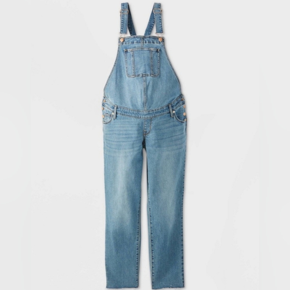 Maternity Blue Denim Overalls - By INGRID & ISABEL